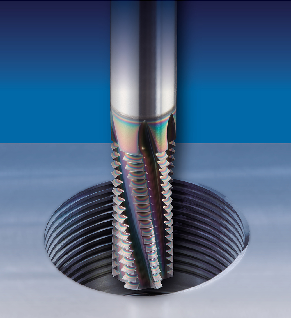 The AT-1 thread mill, above, enables threading with a single pass around a hole.